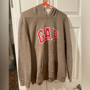 Beige with pink writing Gap Hoodie sweatshirt.  Size XL